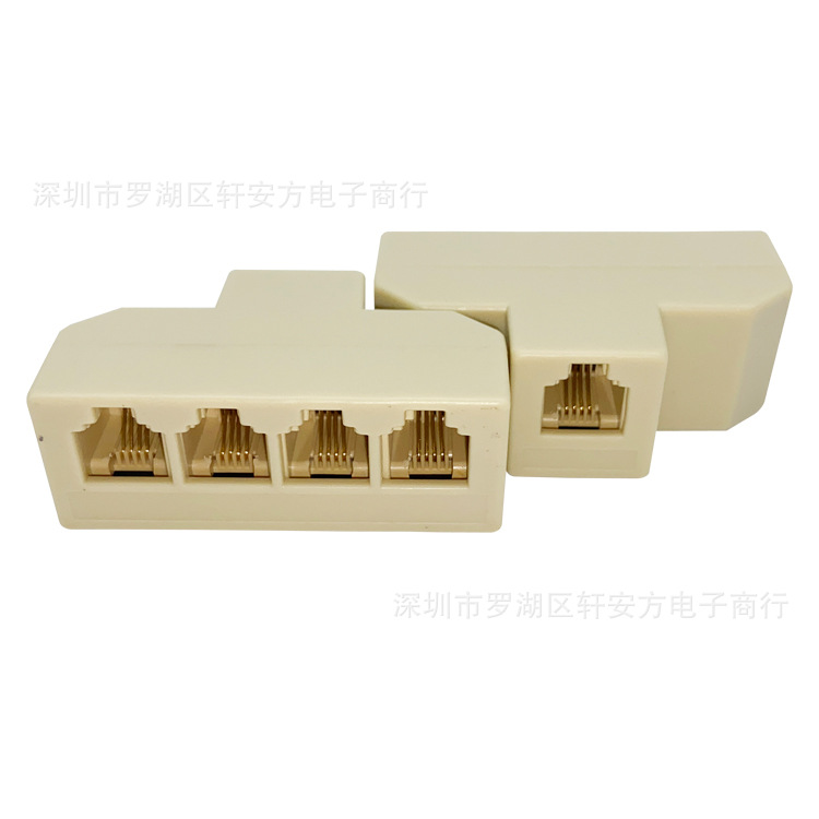 Telephone socket RJ11 double-hole horn 6P4C telephone one-to-two horn telephone junction box telephone connector