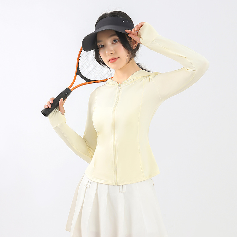 2025 New Style Slim-Fit Sun Protection Clothing for Women Upf50+ Nylon Yoga Waist-Cinching Slimming Breathable Sun Protection Clothing