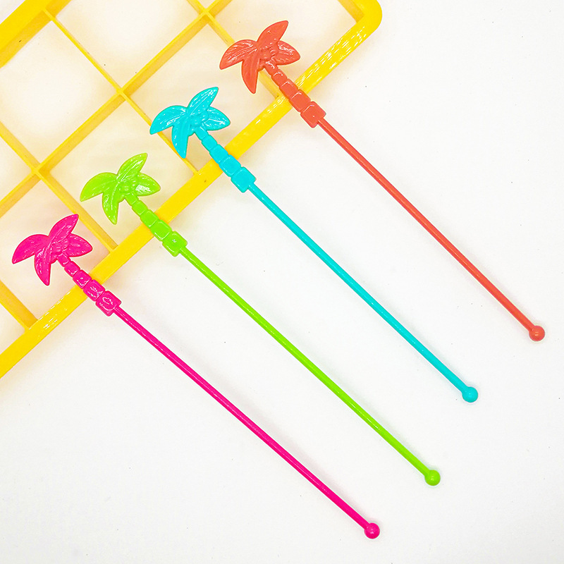 Coconut Tree Shape Decoration Supplies Birthday Party Decoration Bartending Stick Bar KTV Stirring Stick Party Supplies
