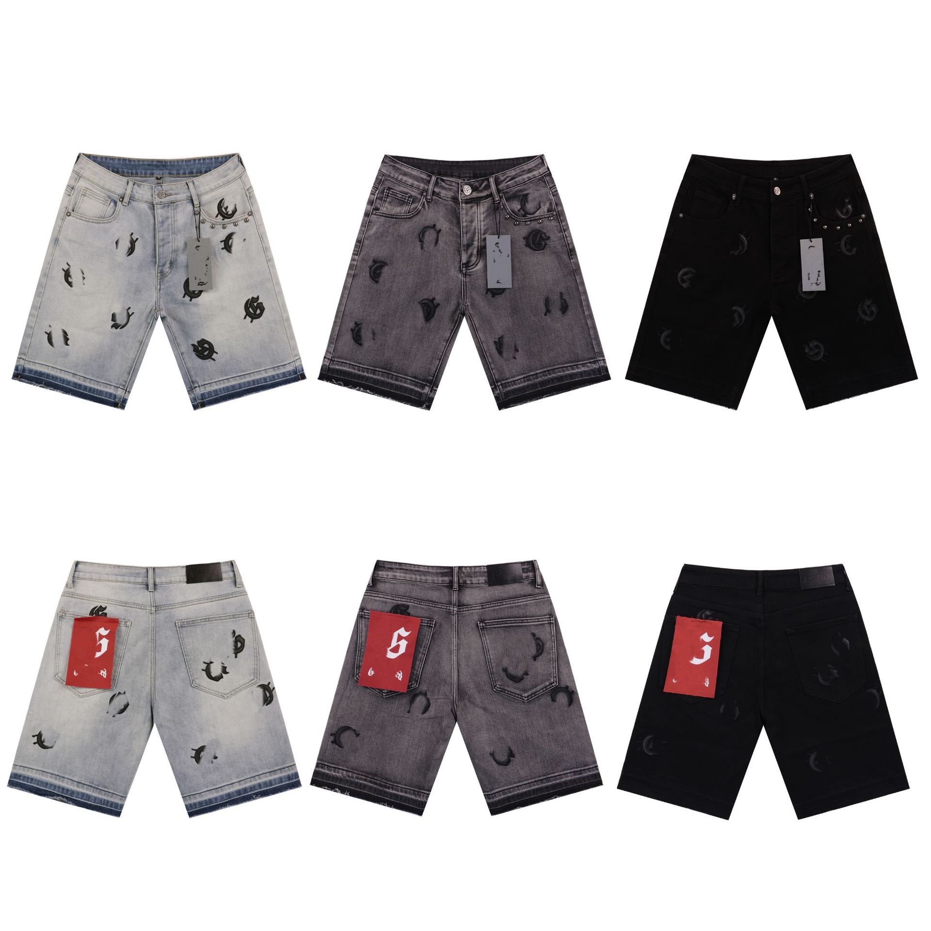 Джинсовые шорты 2025 года, новый стиль, модные спортивные брюки с патчем Godspeed для мужчин