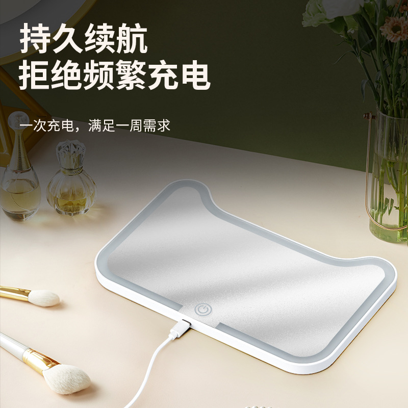 Автомобильное зеркало для макияжа с подсветкой и солнцезащитным козырьком, портативное зеркало с высоким разрешением и сенсорным управлением