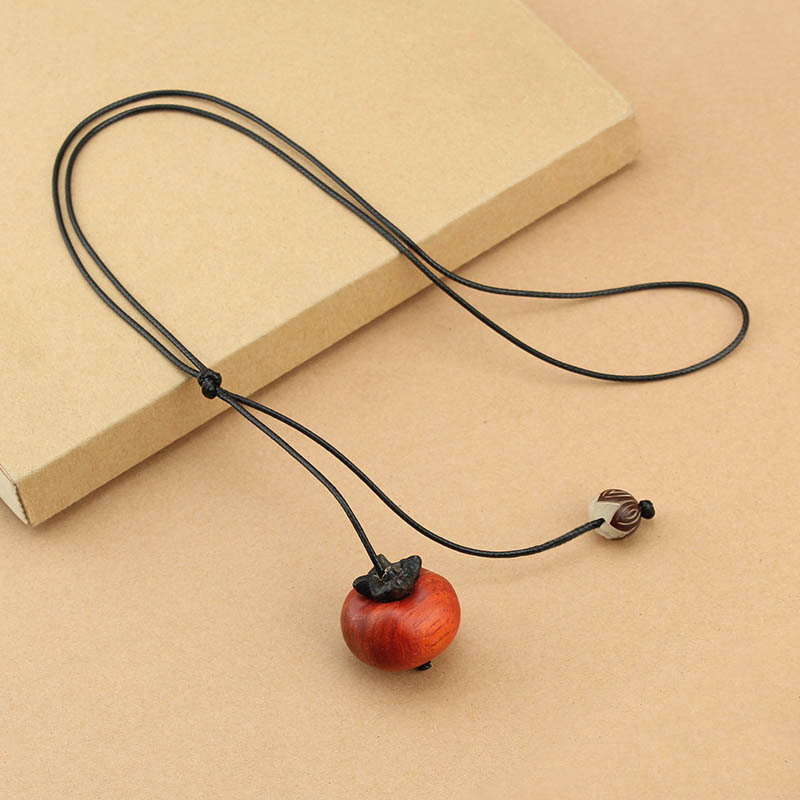 Популярное Ожерелье с Подвеской из Кровавого Сандалового Дерева Все Будет Хорошо Женское Деревянное Резное Универсальное Этническое Ожерелье для Свитеров