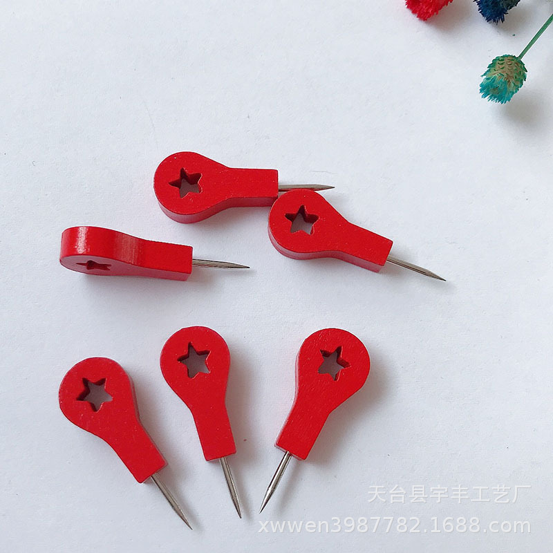 Landmark pushpin arrow I-shaped nail wooden pushpin manufacturer push nail Cork photo wall red bulk landmark nail