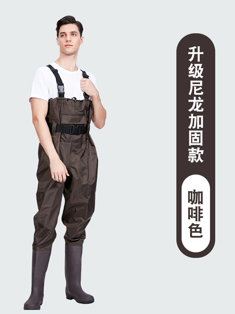 Half-length Breathable Water Pants Waterproof and Ultra-light Army Green-resistant Water Pants Full-body Rain Boots Wading Pants Nylon