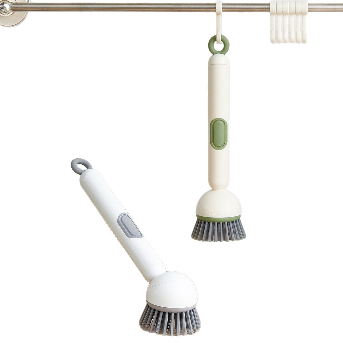 Multifunctional Rotating Cleaning Brush, Press and Add Liquid, Long Handle, No Dirty Hands, No Damage to Pots, Household Kitchen Dishwashing and Pot Washing Brush
