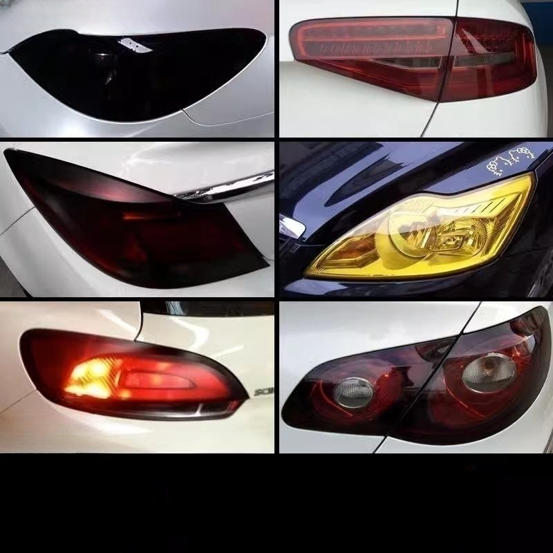 Car Headlight Color Changing Film Transparent Blackened Light Film Brake Light Tail Light Anti-Scratch Color Changing Film Motorcycle Light Transmitting Film