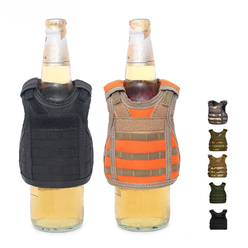 Miniature Vest Mini Vest Canned Drink Beer Bottle Set Tactical Mini Molle Adjustable Drink