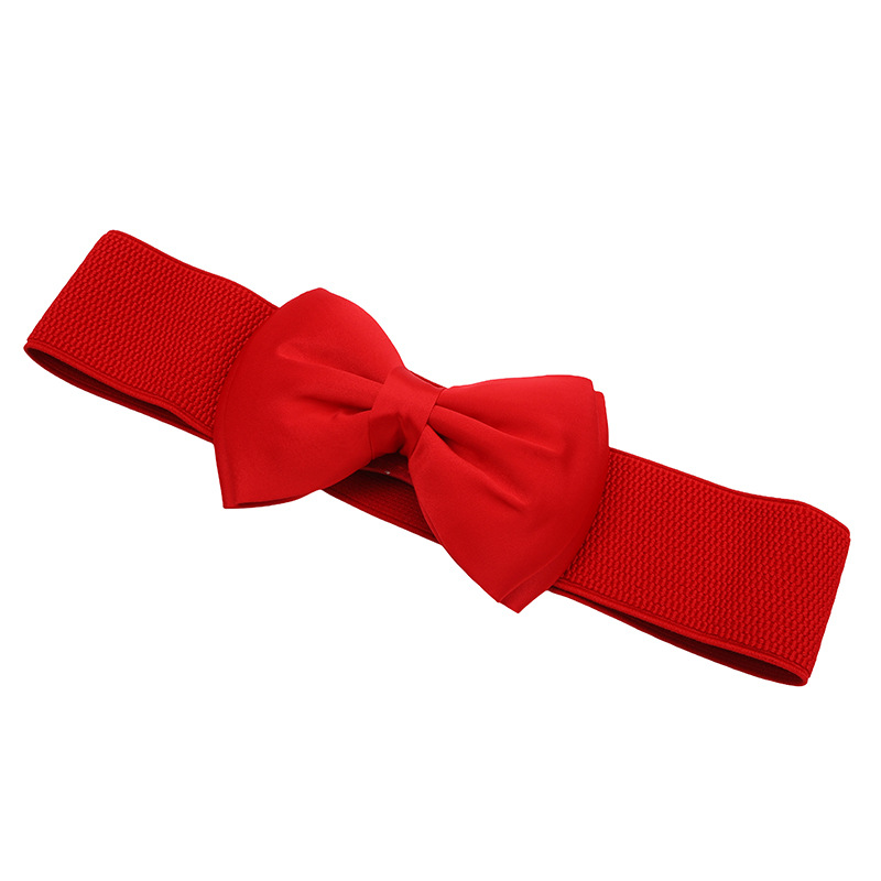 Women's high-end three-dimensional bow elastic waist seal women's waist wear fashion versatile decorative dress belt