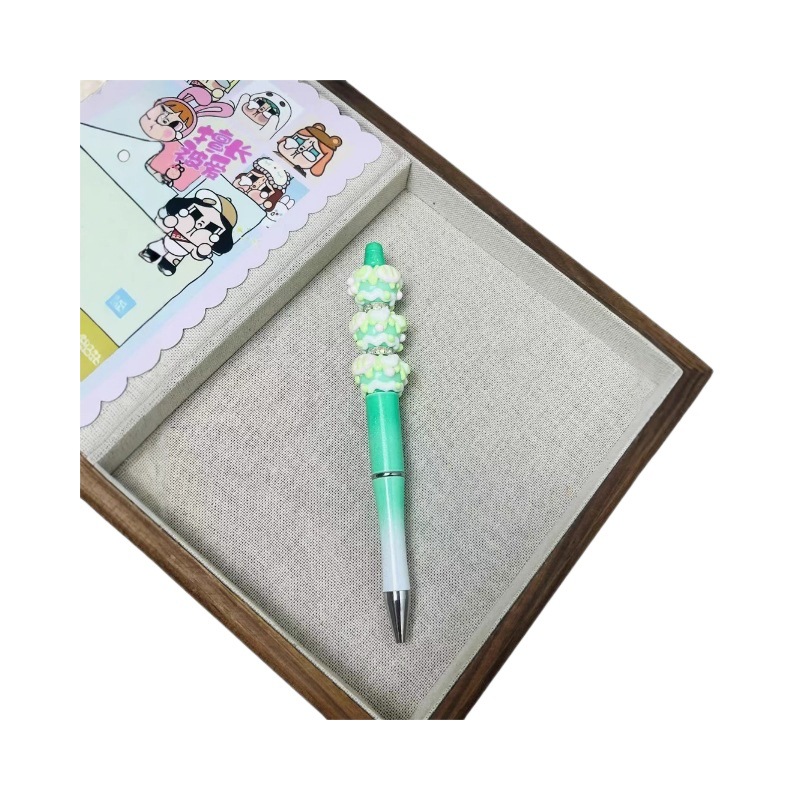 Ins Girly Heart Beaded Magic Wand Pink Cream Beads Ballpoint Pen Live Streaming DIY Blind Box Cute Pen