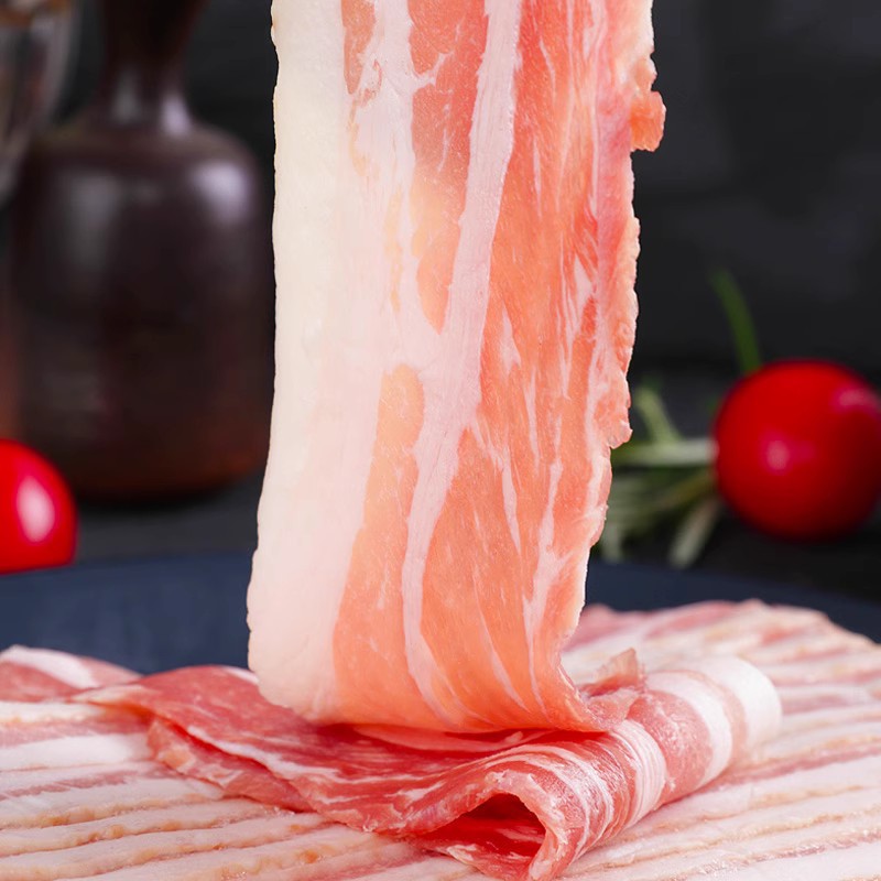 Yurun Bacon Hotel 2kg Original Cut Pork Belly Slices Fried Barbecue Baked Pizza Burger Western Food Wholesale
