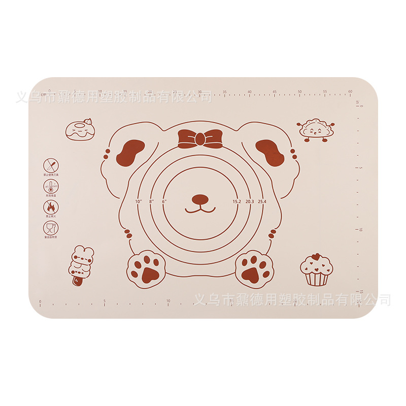 Silicone kneading mat and Mat cartoon cute bear non-slip rolling mat food grade panel large baking chopping board