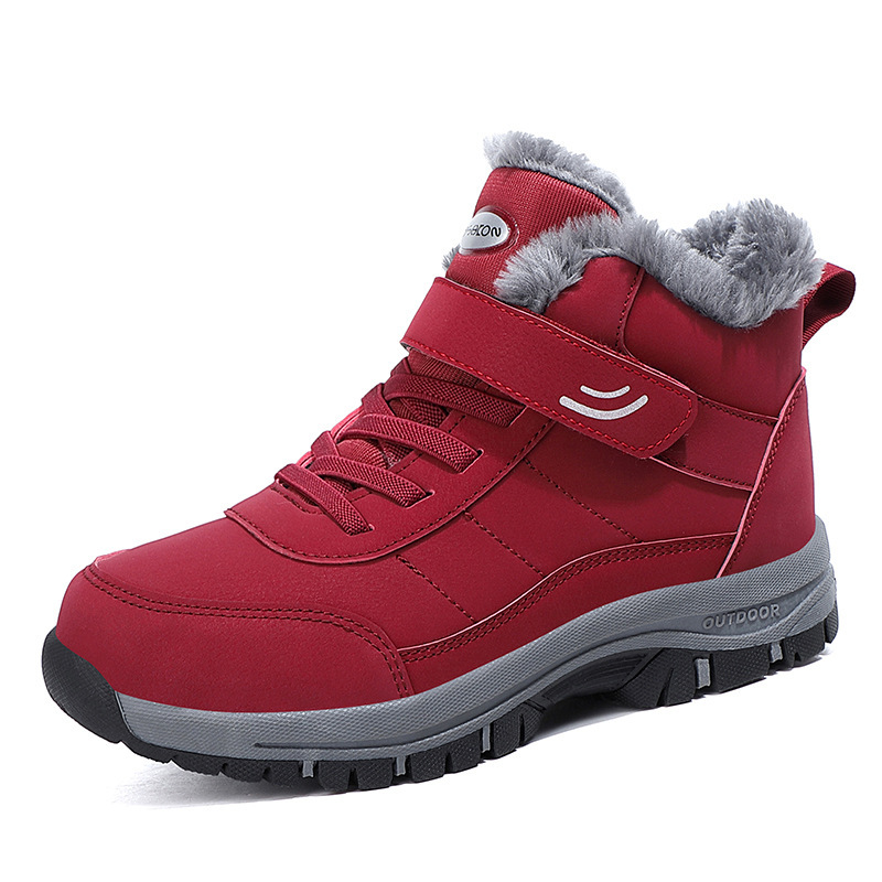 New old men's shoes autumn and winter high-top fleece-lined thick cotton shoes sports non-slip walking shoes mother snow boots couple