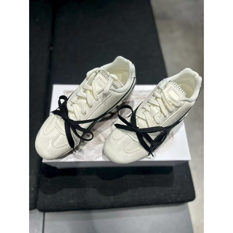Rose Collaboration Genuine Leather Racing Shoes 2025 New Retro Color-Blocking Training Shoes Flat Lace-Up Sneakers