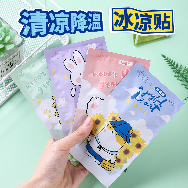 Summer cooling artifact heat dissipation cool ice stickers cartoon students military training heatstroke prevention refreshing fever ice stickers manufacturers