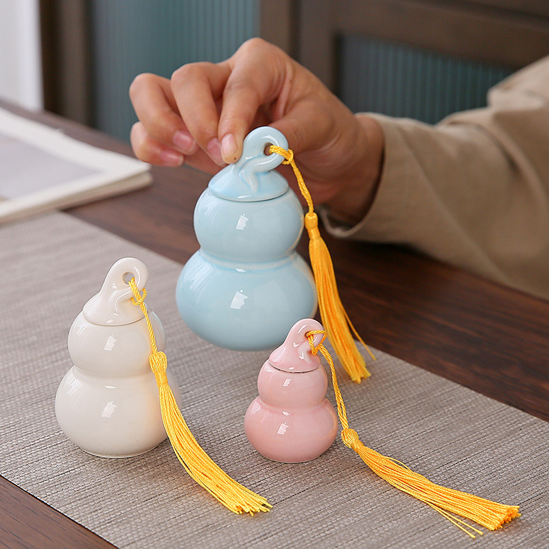 Мини керамическая банка для чая, герметичная, портативная, маленького размера, банка для хранения лекарств