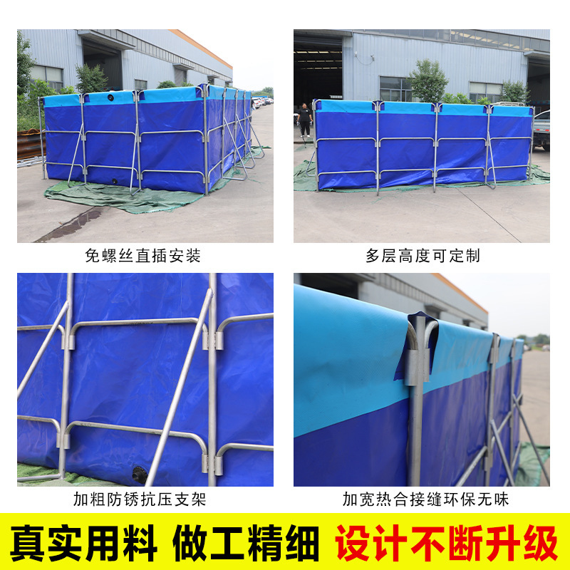 Thickened Canvas Fish Pond with Bracket Mobile Water Storage Fish Pond Aquaculture Pond Galvanized Pipe Fish Pond Canvas Pool