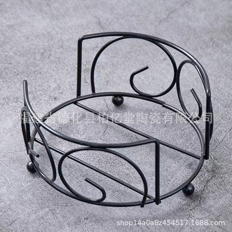 Factory wholesale in stock wrought iron cup holder ceramic suit storage coaster storage rack 4 pieces/6 pieces/8 pieces