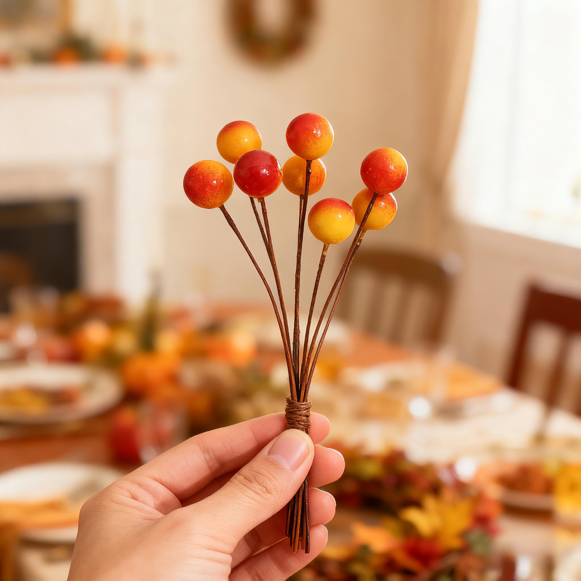 Christmas Red Fruit Artificial Berries Foam Small Red Beans Christmas Tree Ball DIY Hand-Rolled Accessories Wreath Holiday