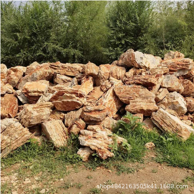 Thousand-Layer Stone, Unique Stone for Garden Villa Landscape, Large Rockery Stone, Bonsai, Hand-Carried Block, Green-Gray Thousand-Layer Landscape Stone