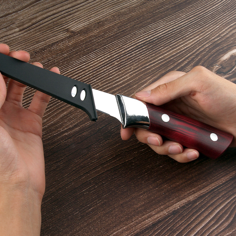 Bone Removal Knife with Rubber Sleeve, Professional Dividing Knife, Portable Pig and Sheep Knife, Peeling Knife, Bone Removal Knife, Meat Slicing Knife