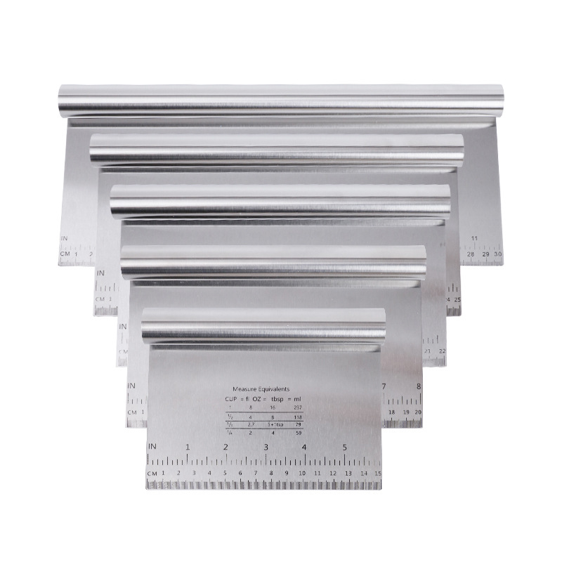 Stainless steel rice rolls scraper noodle cutter fritters scraper pizza steamed bread dough baking and slicing tool