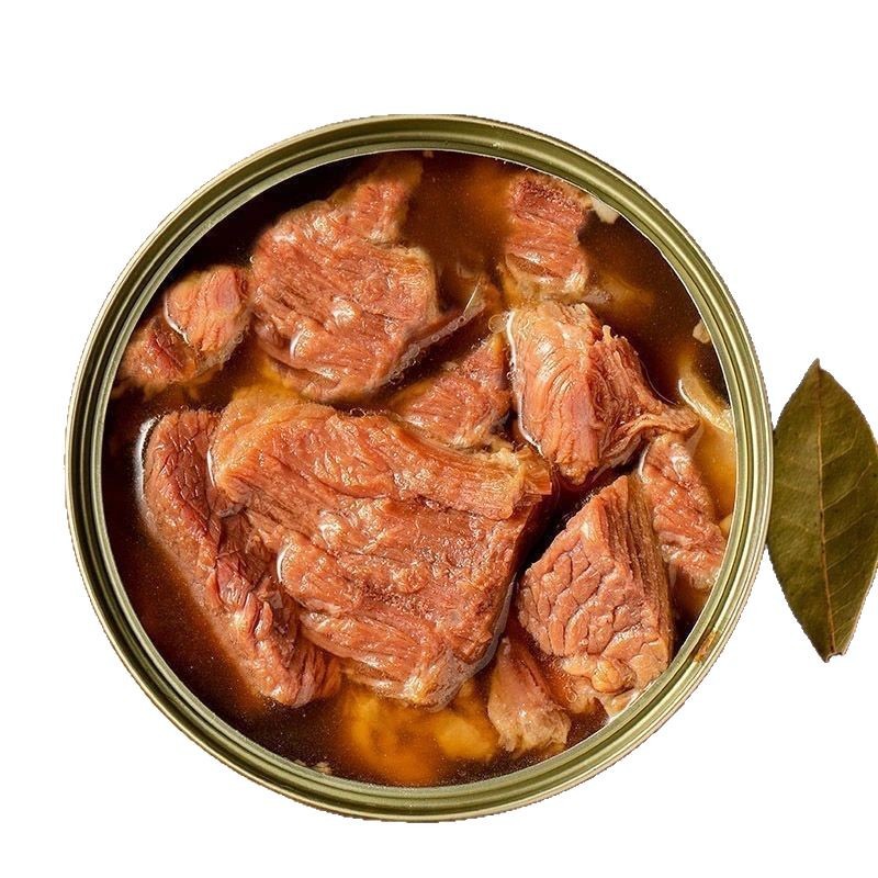 Canned Braised Beef Ready-To-Eat Cooked Canned Meat for Meals, Outdoor Convenient Instant Canned Portable