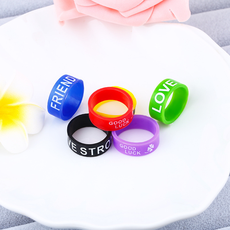 Candy color silicone ring color silicone ring luminous ring creative popular forced ring hand jewelry silicone ring