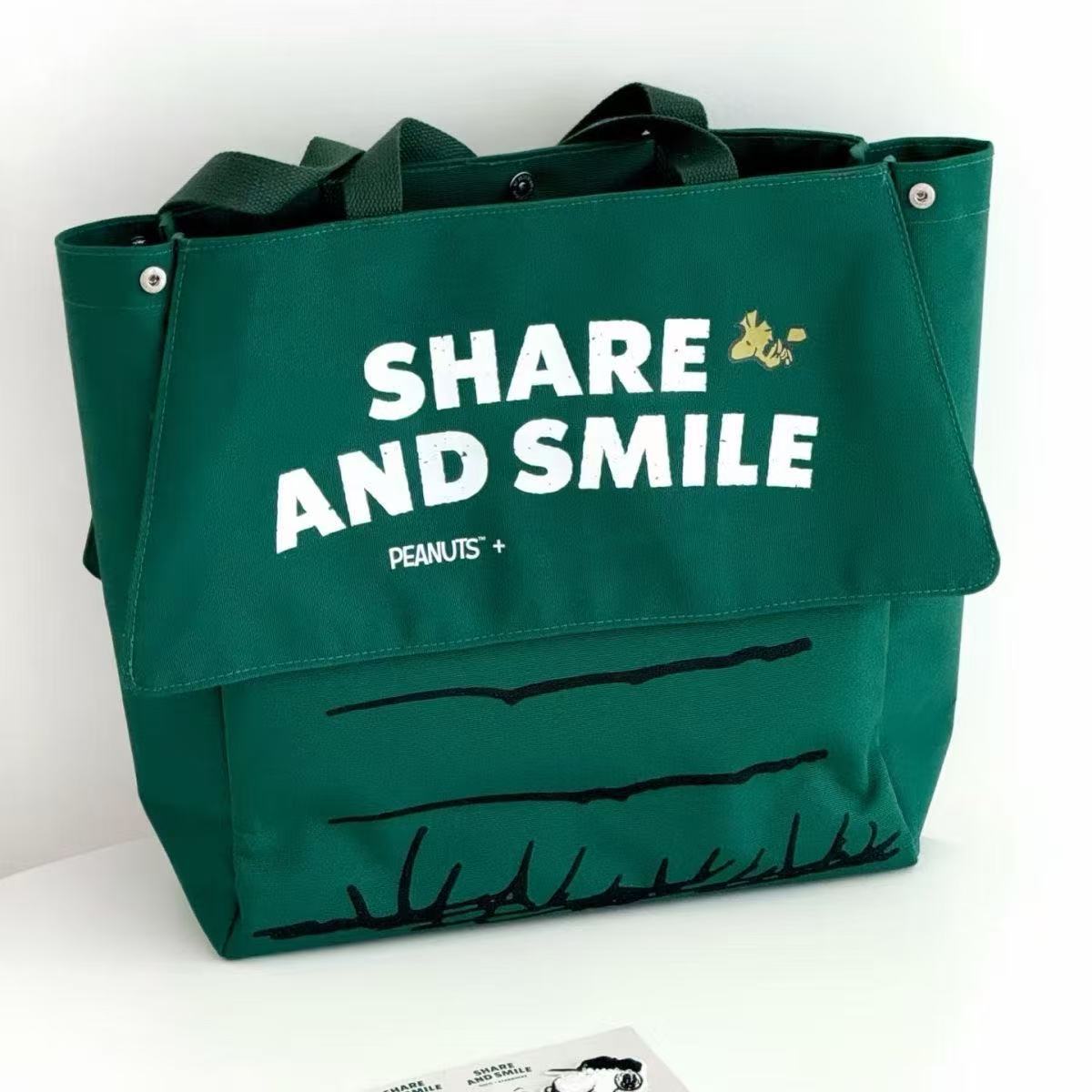 Large Capacity Cute Cartoon Tote Bag Large Capacity Canvas Bag Schoolbag for Female Students Ins Japanese All-match Single