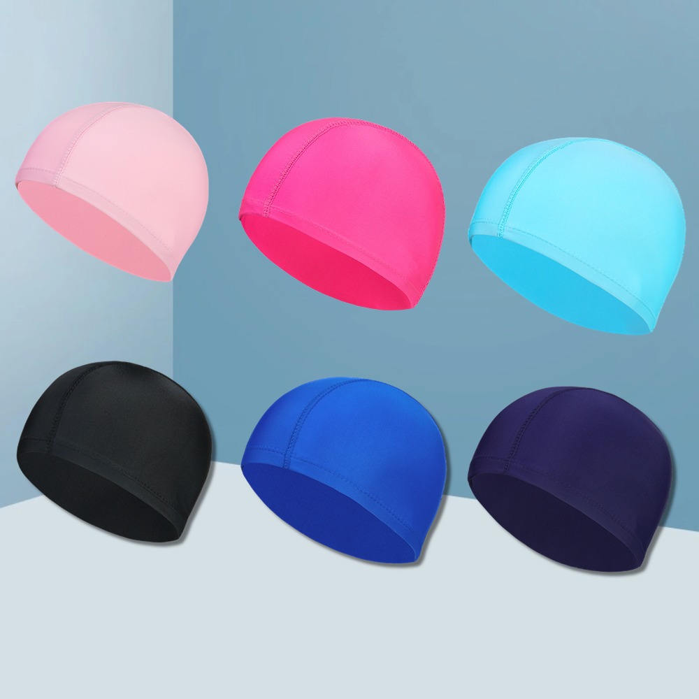 New adult swimming cap high elastic comfortable head swimming cap solid color professional hot spring vacation swimming cap in stock wholesale