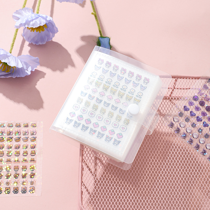 Small nose ga sticker book mini sticker storage book laser star sticker hand account material decoration sticker book wholesale