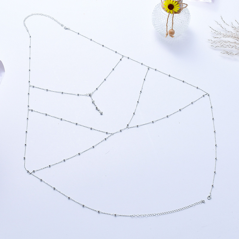 European and American Sexy Exaggerated Beach Casual Body Chain Clothing Chain Necklace Flash Diamond Pendant Tassel Necklace Chest Chain