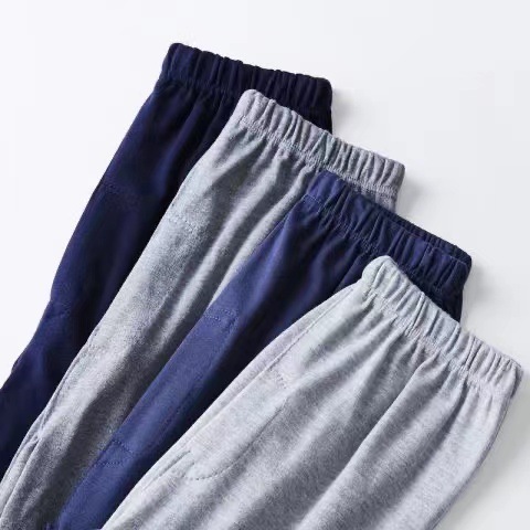 Middle-Aged and Elderly Men's Autumn Pants Pure Cotton Lined Loose Plus Size Thin Thermal Base Layer Pants for Dad