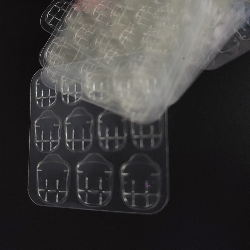 Qingdao Domestic Square Manicure Jelly Adhesive Stickers 24 Pieces Transparent No Residue Yellow Wearable Nails Special Double-Sided Tape