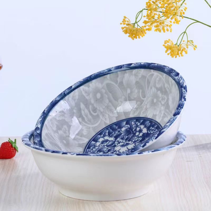 Blue and white porcelain rice bowl large soup bowl large noodle bowl household pickled cabbage fish boiled fish soup basin ceramic rice bowl manufacturers wholesale