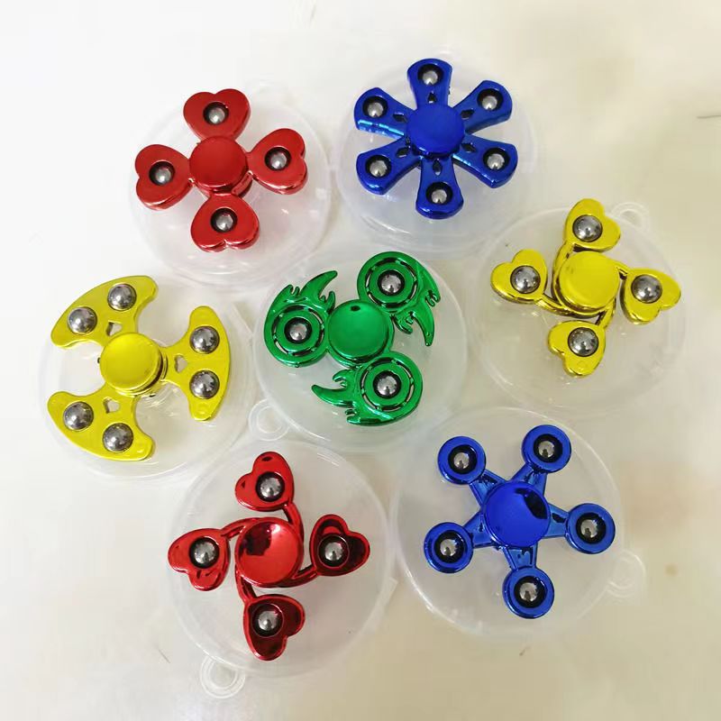 Factory direct supply electroplating colorful finger gyro steel ball gyro fingertip gyro children's palm toys stall toys