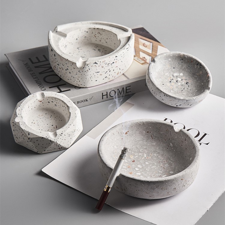 Ins style restaurant cement crafts personality trend net curry bar creative terrazzo ashtray cement ashtray