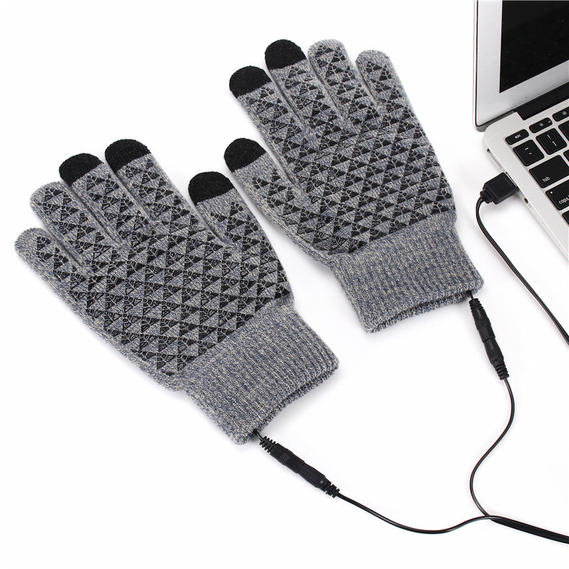 USB Gloves USB Electric Heating Gloves Winter Warm Temperature Control Touch Screen Office Outdoor Skiing Cycling Non-Slip