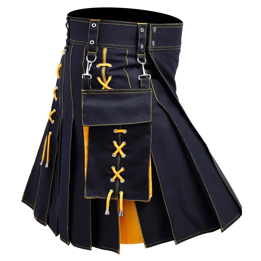 New Men's Amazon Aliexpress Hot Selling Scottish Festival Skirt Multicolor Medieval Pleated Skirt