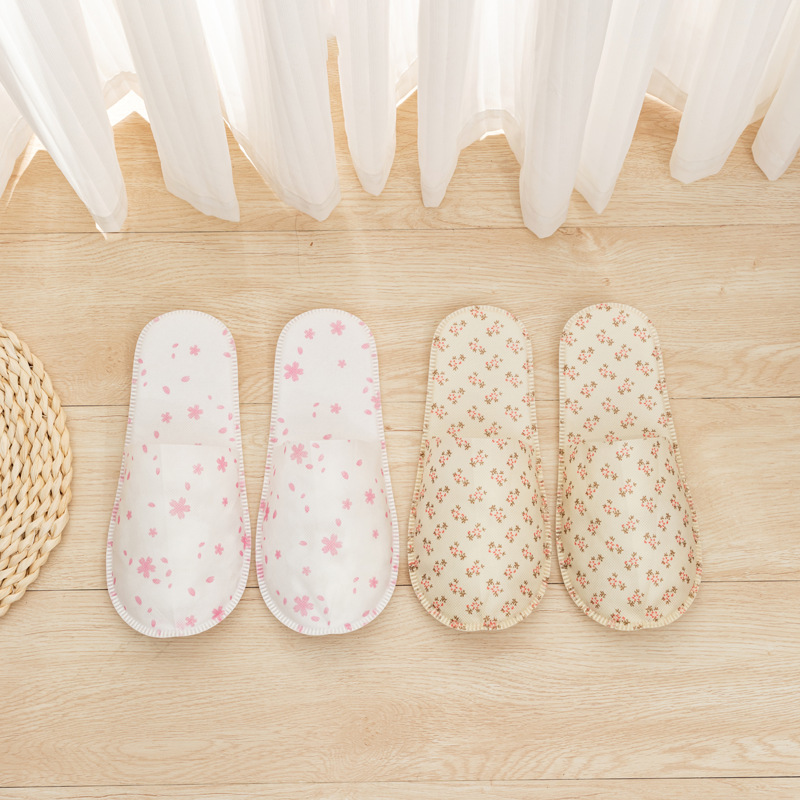 New Thickened Non-woven Disposable Slippers Hotel Homestay EPE Anti-slip Hotel Special Wholesale LOGO