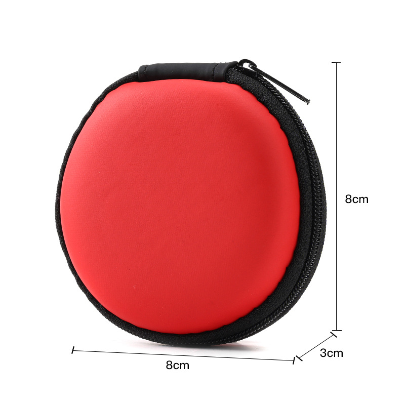 Eva Headphone Bag, Neutral Round Wired Headphone Cosmetics Bag, Data Cable Zipper Box, Bluetooth Headphone Bag.