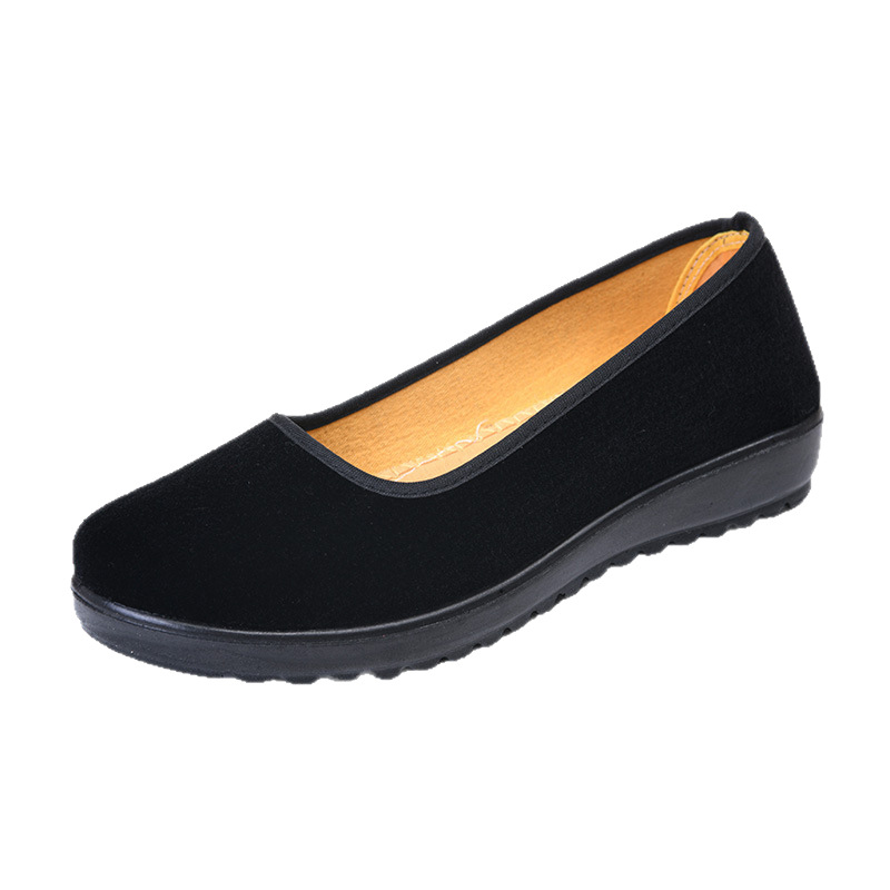Breathable and Comfortable Women's Shoes, Old Beijing Cloth Shoes, Women's Spring & Fall Flats Work Shoes, Black Women's Soft-Soled Shoes
