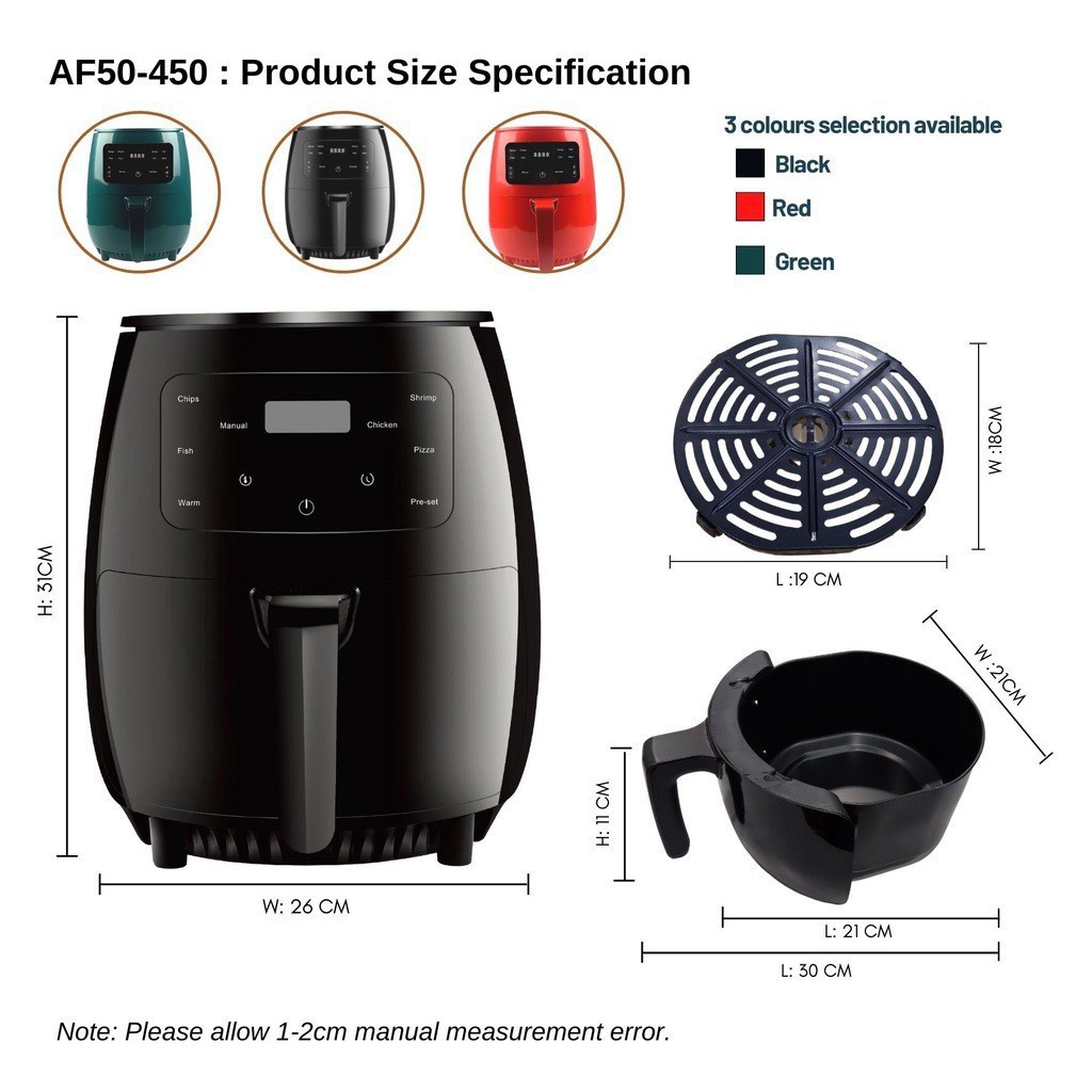 Airfryer Cross-border 6L Air Fryer Household Large Capacity 220V Multifunctional Automatic Electric Fryer Potato Chip Machine