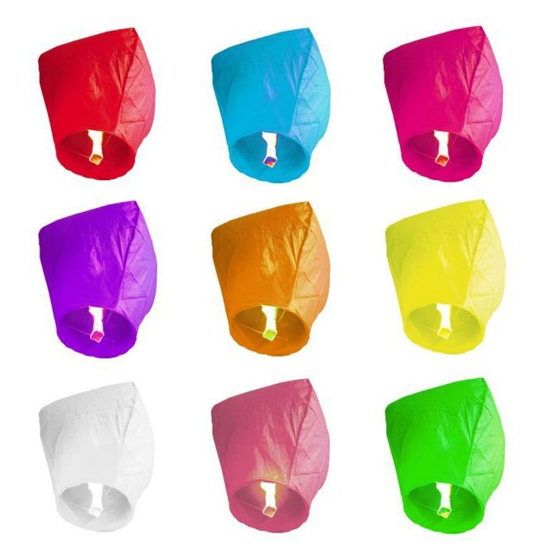Yunnan Kunming Torch Festival Kongming Lantern Factory Large Love Romantic Color Chart Praying Blessing Creative Flame Retardant Sky Lantern Make a Wish