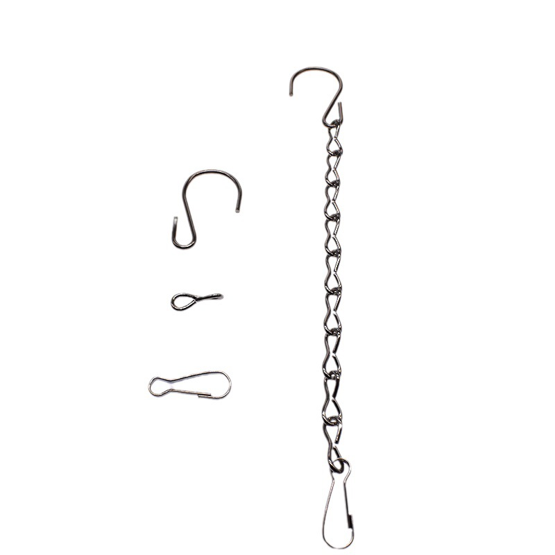 Silver and Black Chain for Hanging Flower Pots, Single Eight-Chain Hanging Chain, Birdcage Hanging Chain, Sign Hanging Chain, Flower Pot Chain Hook