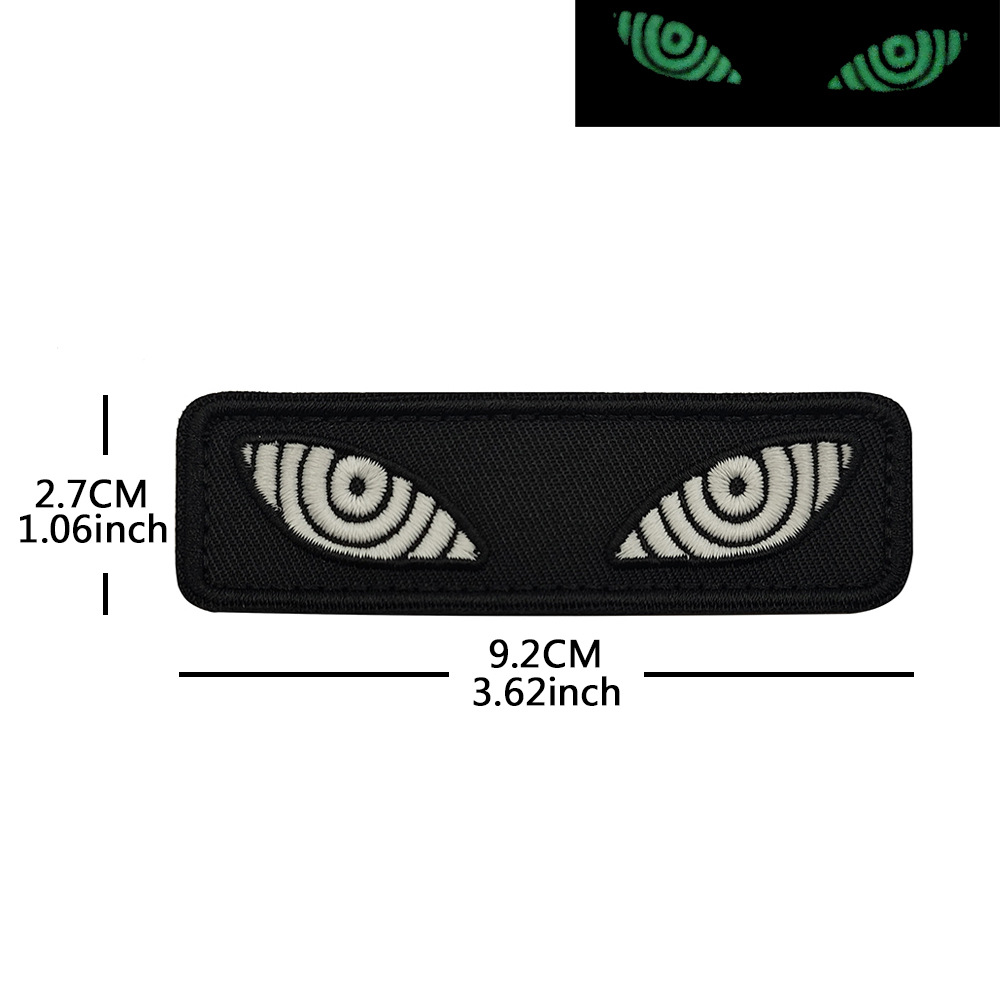 in stock Luminous Cat's Eye Devil's Eye Anime Embroidery Morale Badge Velcro Armband Outdoor Bags