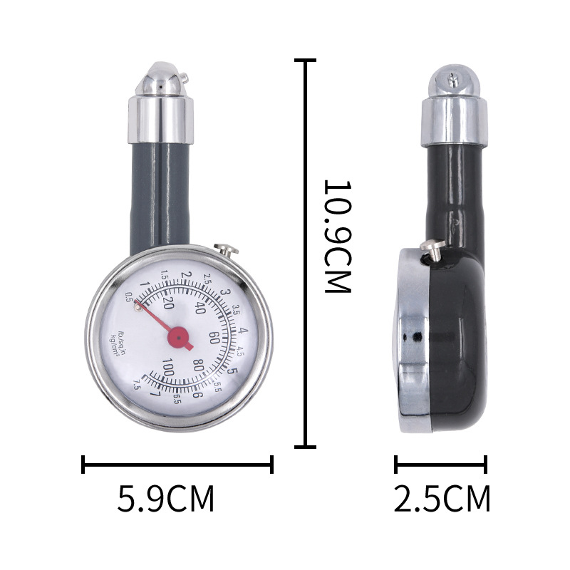 Car high-precision spring gauge car tire with deflation tire pressure gauge boxed car pressure gauge metal tire pressure gauge