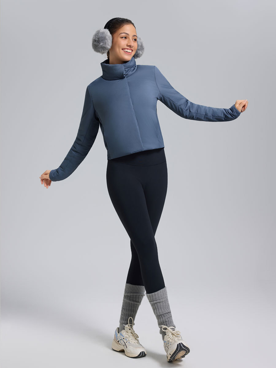 Autumn and Winter Slim Short Jacket for Women, Lightweight, Warm, Thickened, Casual Sportswear, Versatile Fitness Casual Yoga Cotton Jacket