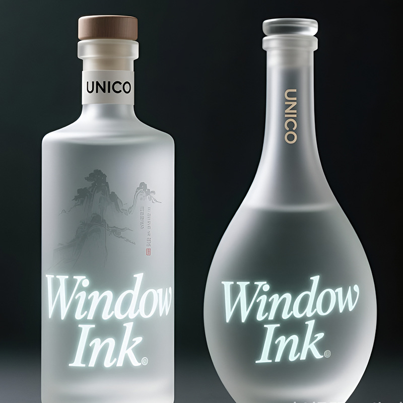 Uv Curing Varnish Ink Glass Bottle Printing Text Windowvarnish Window Opening High Gloss Uv Ink