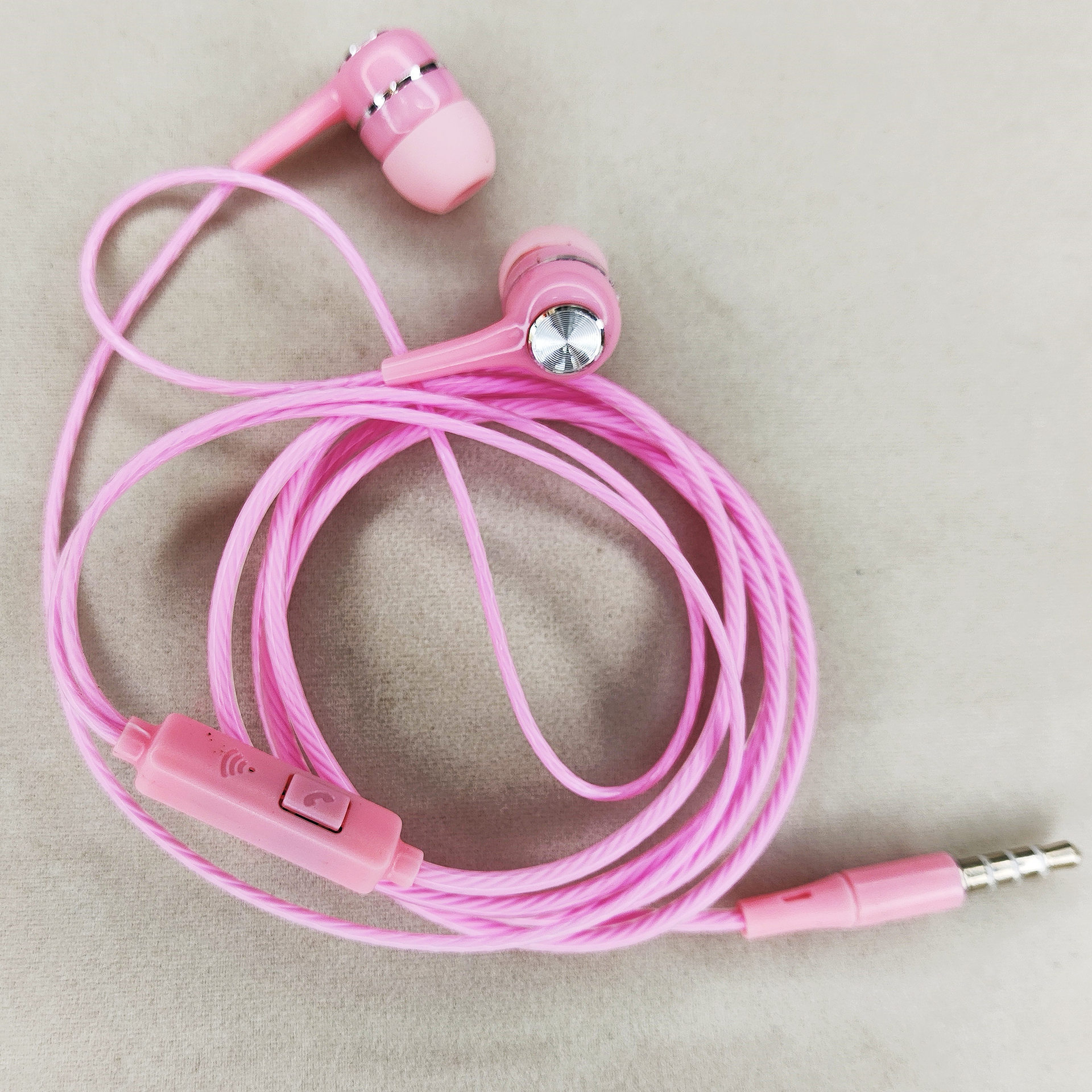 Factory Direct Sales, Large Quantity, Free Shipping, S12 Subwoofer In-Ear Headphones, Crystal Wire with Microphone, Electroplating Ring, Wired Cross-Border