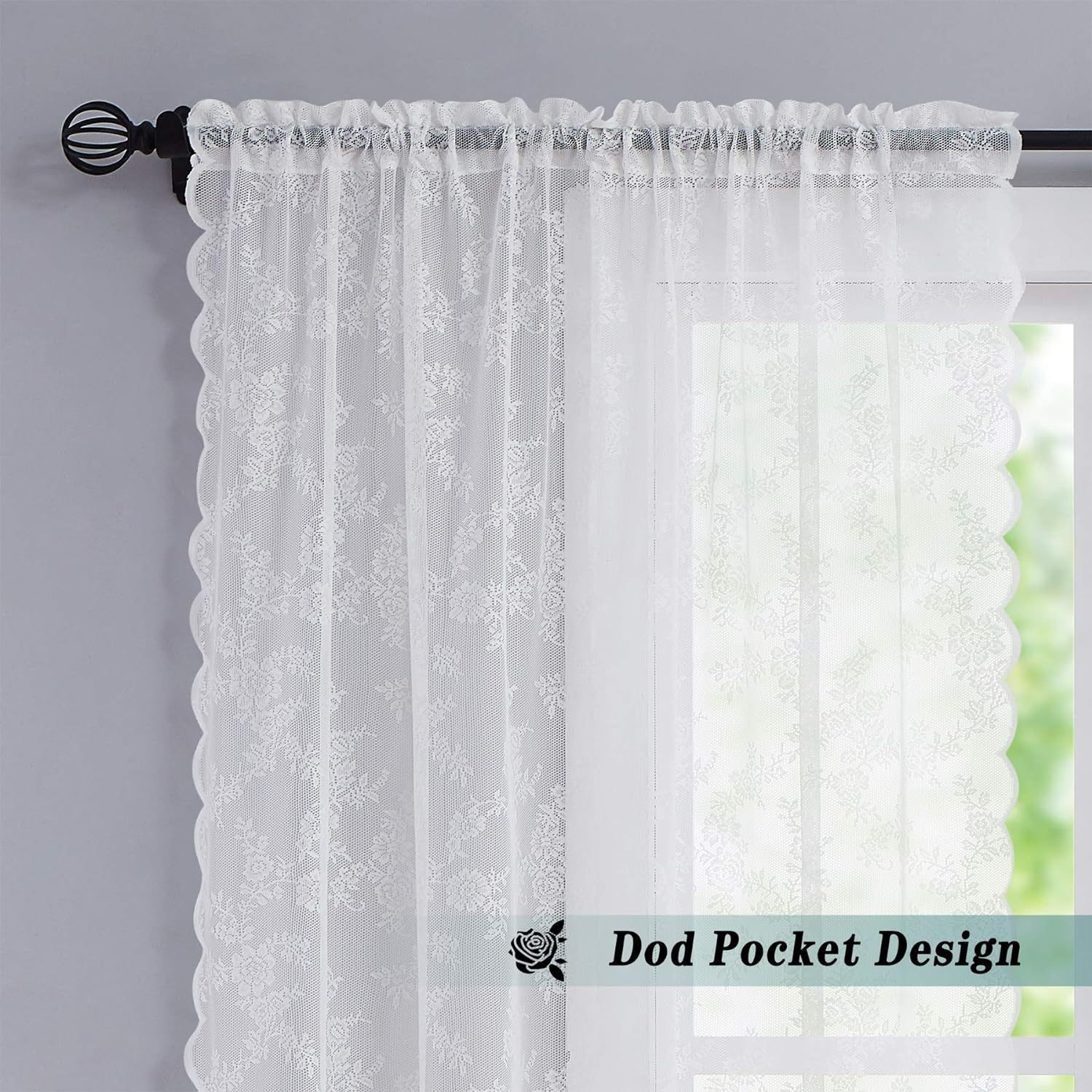 Manufacturer Full Polyester Lace Window Screen Lace Curtain Window Screen Fabric Water Wave Cut Out Light-Transmitting Curtain